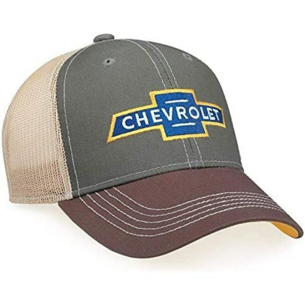 Vintage Car Hat Twill Structured Chevy Bowtie Logo